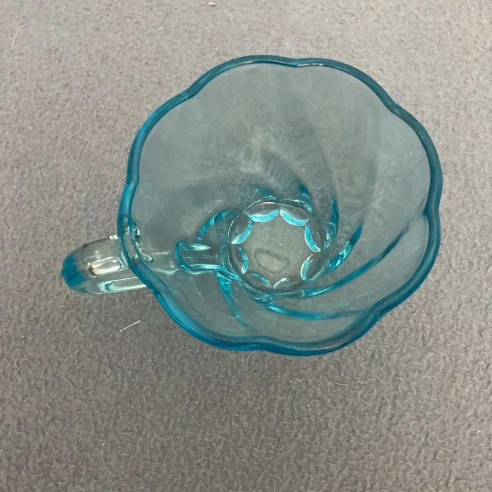 Hazel-Atlas‎ Capri Azure Blue Seashell Swirl Snack Cup - Set of 4
